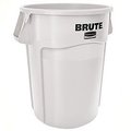 Rubbermaid Round Vented Trash Can, White, Plastic 1779740